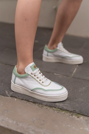 Cosmın Yeşil Deri  Kadın Spor Ayakkabı