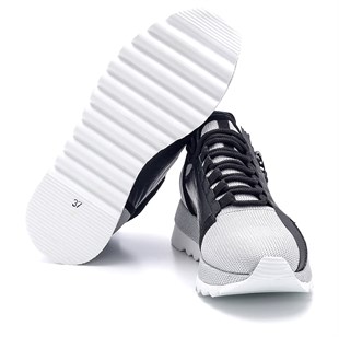Paula Siyah/gümüş Kumaş  Kadın Spor Ayakkabı