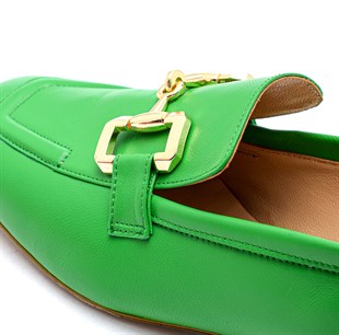 Stem Yeşil Deri  Kadın Günlük Ayakkabı